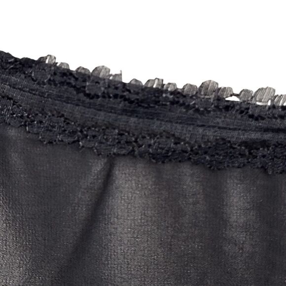 NEW POL Small Black Sheer Slip or Dress with Lace Trim & Adjustable Straps - Picture 5 of 8